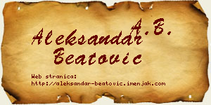 Aleksandar Beatović vizit kartica